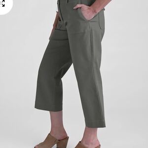 Christopher & Banks Brown Crop Wide-Leg Pants, Size 14
